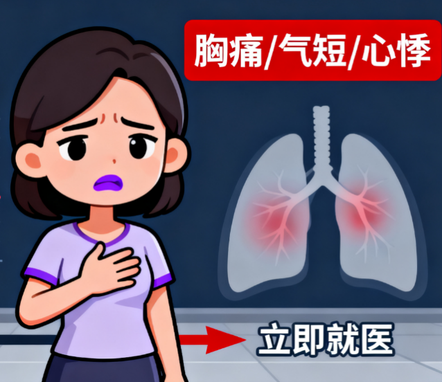 [图片占位：警惕胸痛气短等心脏症状]