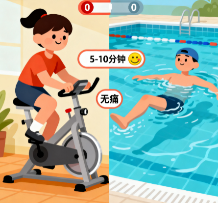 [图片占位：上肢轻柔活动与避免增加腹压]