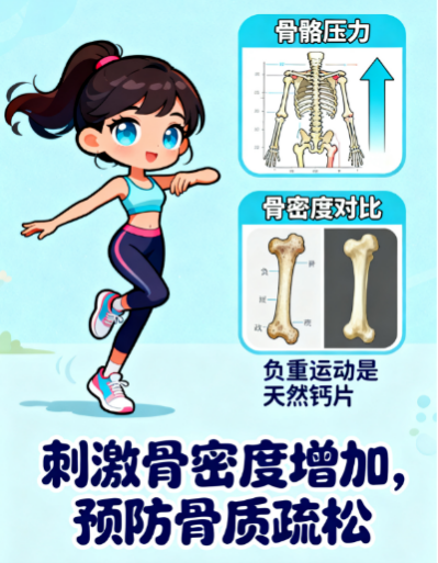 [图片占位：负重运动增加骨密度]