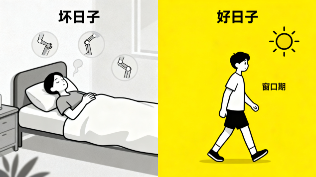 [图片占位：好日子多动，坏日子静养]